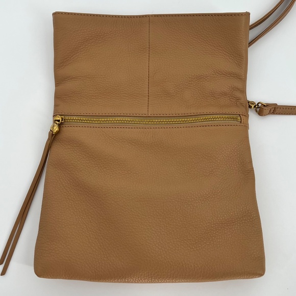 HOBO International Pebbled Leather Draft Crossbody Bag Brown Foldover - Picture 4 of 11